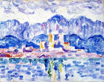 (image for) Handmade oil painting Copy paintings of famous artists Paul Signac paintings, Gray Weather, Antibes
